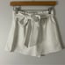 Alice + Olivia White Polka Dot Paperbag Belted Shorts