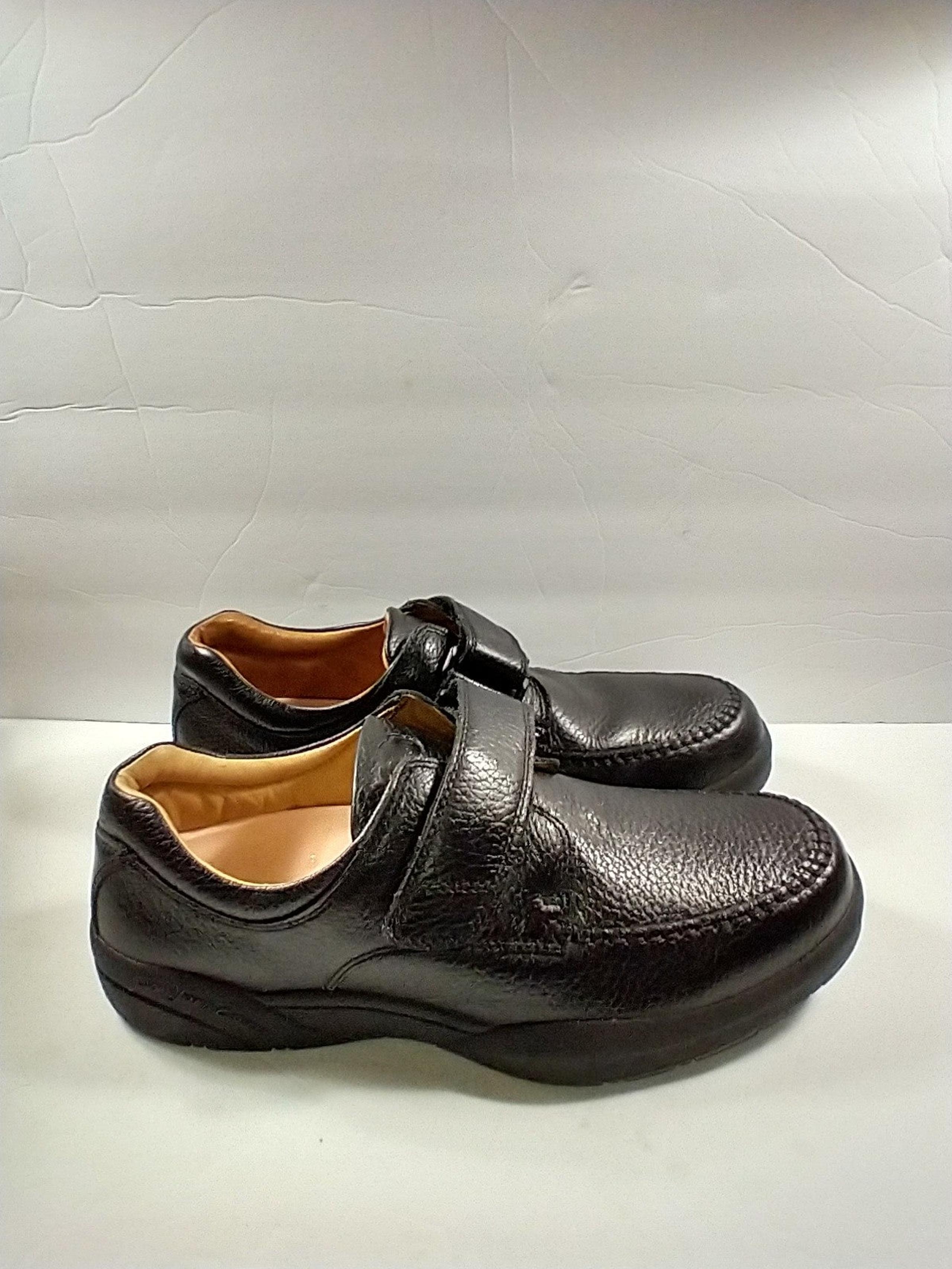 Dr. Comfort Scott Black Leather Strap Shoes Men's sz 11.5M (9210)