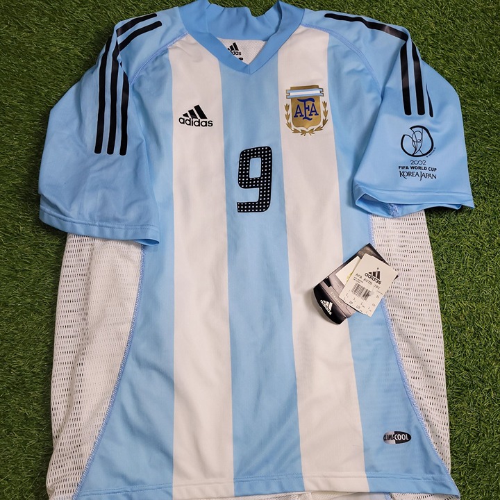 Batistuta Argentina 2002 WORLD CUP PLAYER ISSUE Home Soccer Jersey Shirt BNWT L