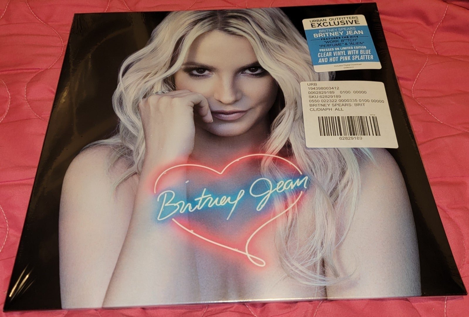 BRITNEY JEAN~CLEAR VINYL WITH BLUE AND HOT PINK SPLATTER~LIMITED EDITION VINYL L
