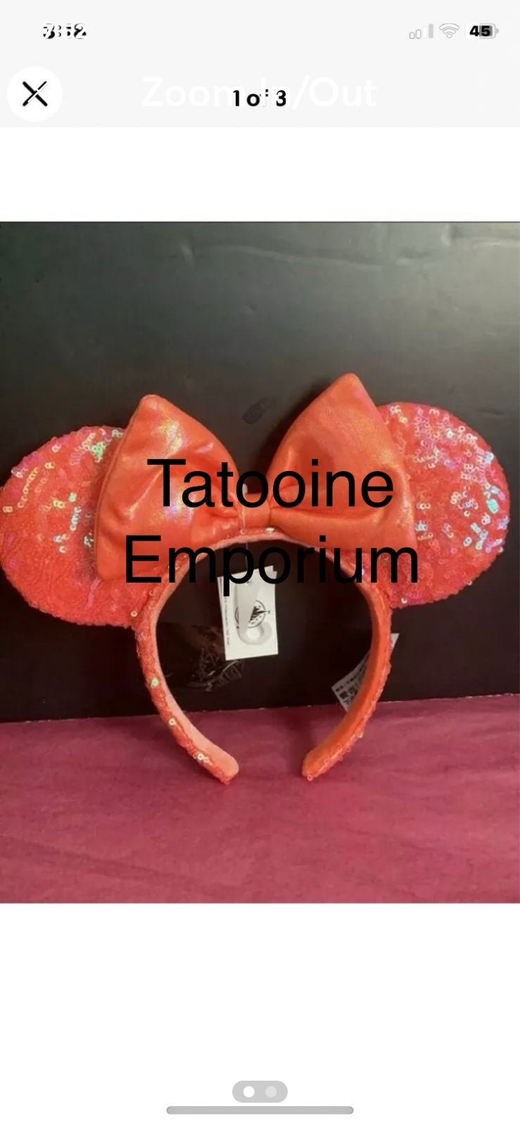 Disney Parks Coral Mickey Mouse ears