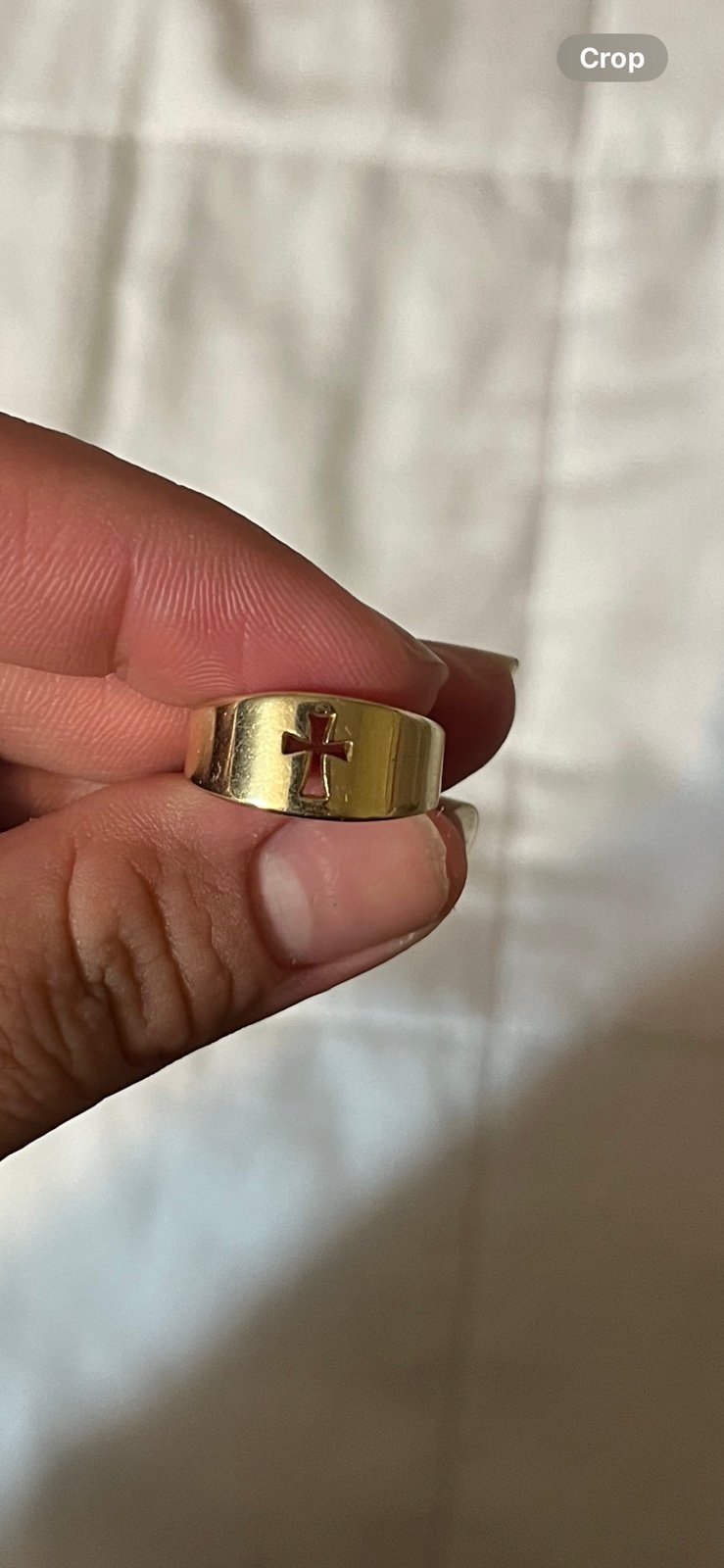 Retired James Avery Gold Cross cut out ring