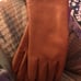 Coach brown leather tech gloves