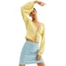 Free People Yellow Balloon Sleeve V-Neck Cotton Blend Cropped Cardigan Size XS