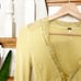 Free People Yellow Balloon Sleeve V-Neck Cotton Blend Cropped Cardigan Size XS