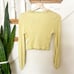 Free People Yellow Balloon Sleeve V-Neck Cotton Blend Cropped Cardigan Size XS