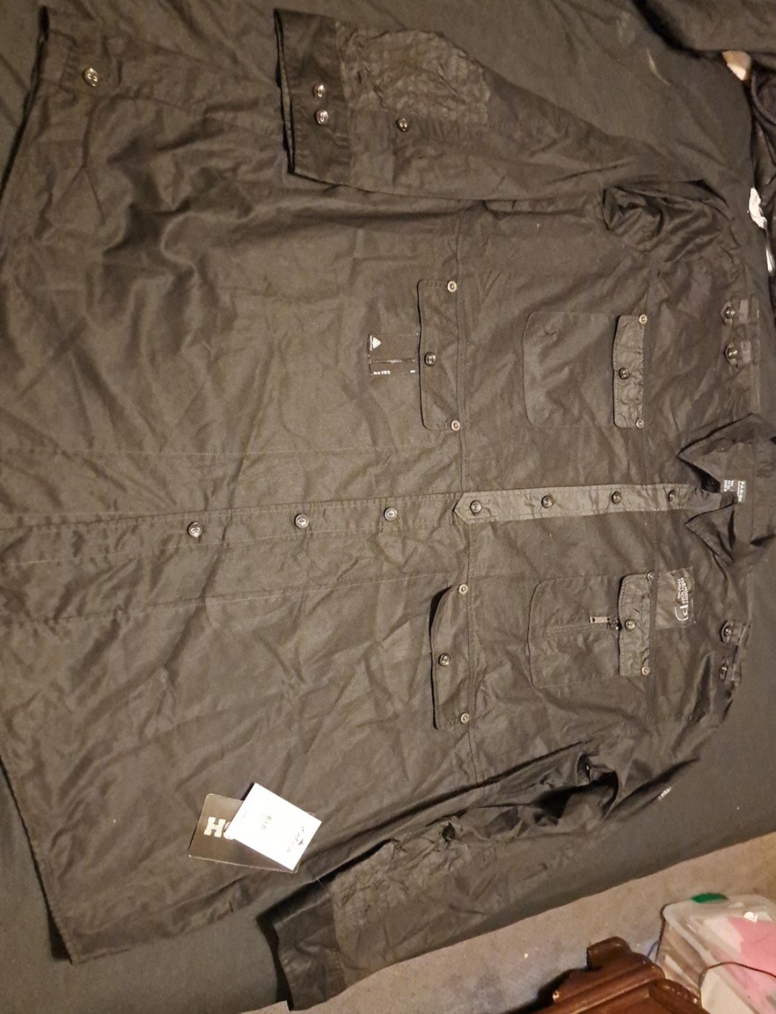 shirtParish Nation Black Collared Button Up Mens Size 5XL