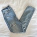 Pistola Distressed Light/Acid Washed Mom Straight Leg Baggy Jeans