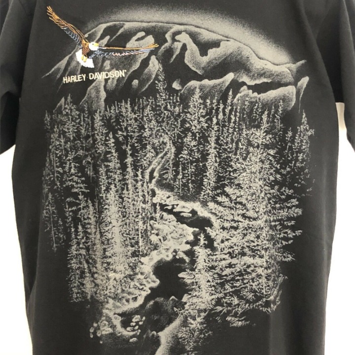 Vtg Harley Davidson Graphic Tshirt Embro