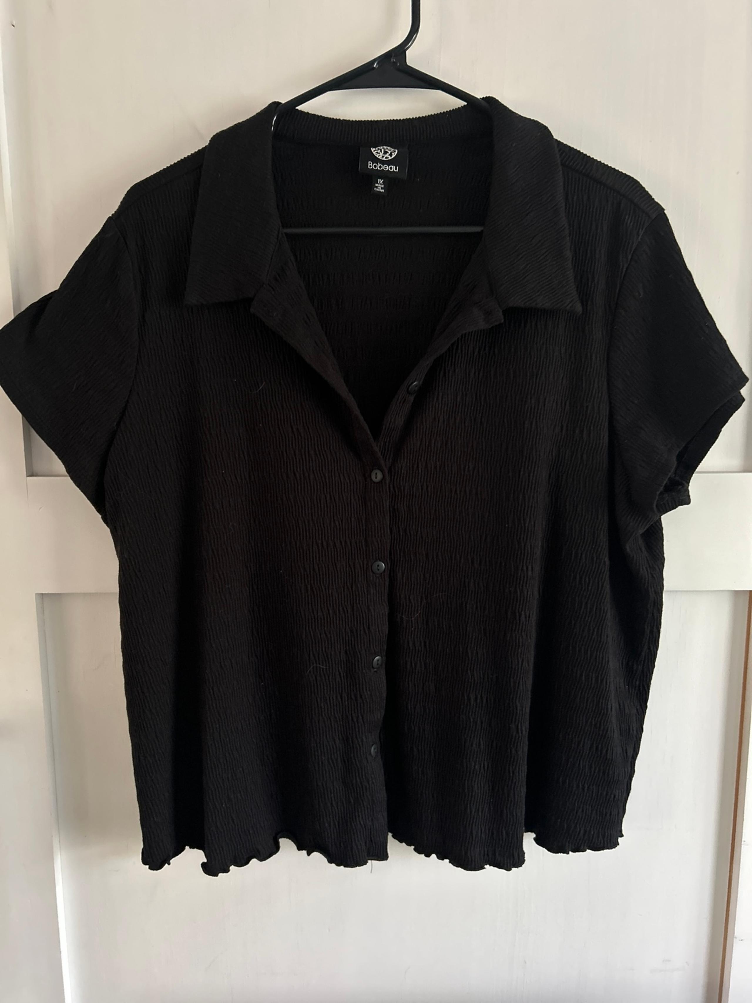 Women’s BOBEAU Black Knit Shirt Top Unworn NEW 1X
