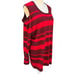 Questions Women's Red & Black Striped Cold Shoulder Sweater 2X metallic thread