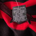 Questions Women's Red & Black Striped Cold Shoulder Sweater 2X metallic thread