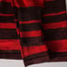 Questions Women's Red & Black Striped Cold Shoulder Sweater 2X metallic thread