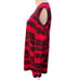 Questions Women's Red & Black Striped Cold Shoulder Sweater 2X metallic thread