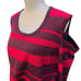 Questions Women's Red & Black Striped Cold Shoulder Sweater 2X metallic thread