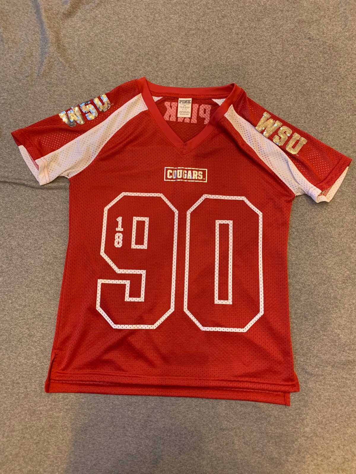 PINK Crimson and White WSU Jersey Size Small
