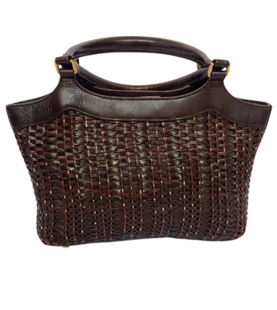 Etienne Aigner vintage woven leather satchel