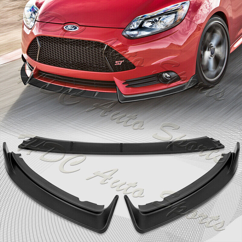 For 2012-2014 Ford Focus ST MK3 GT-Style Matt Black Front Bumper Spoiler Lip