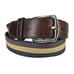 COACH Vintage Leather Blue/Gray & Beige Belt Chrome Buckle