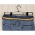 COACH Vintage Leather Blue/Gray & Beige Belt Chrome Buckle