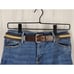 COACH Vintage Leather Blue/Gray & Beige Belt Chrome Buckle
