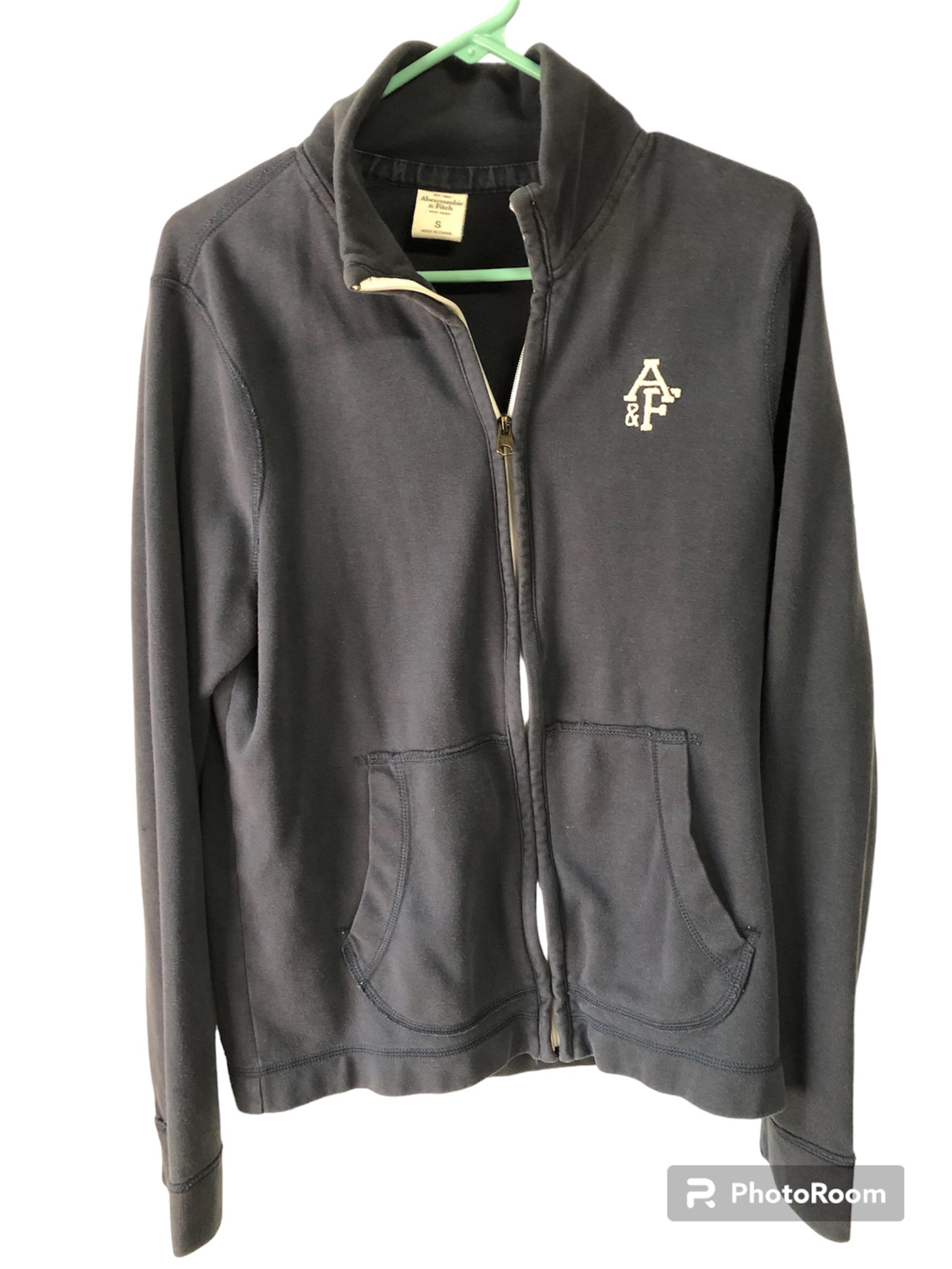 Abercrombie and Fitch Men Navy Blue Full Zipper Jacket Size S