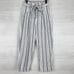 Madewell Linen Cotton Paperbag High Rise Tapered Pants Size 4 White Blue Stripe