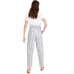 Madewell Linen Cotton Paperbag High Rise Tapered Pants Size 4 White Blue Stripe