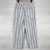Madewell Linen Cotton Paperbag High Rise Tapered Pants Size 4 White Blue Stripe