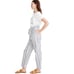 Madewell Linen Cotton Paperbag High Rise Tapered Pants Size 4 White Blue Stripe