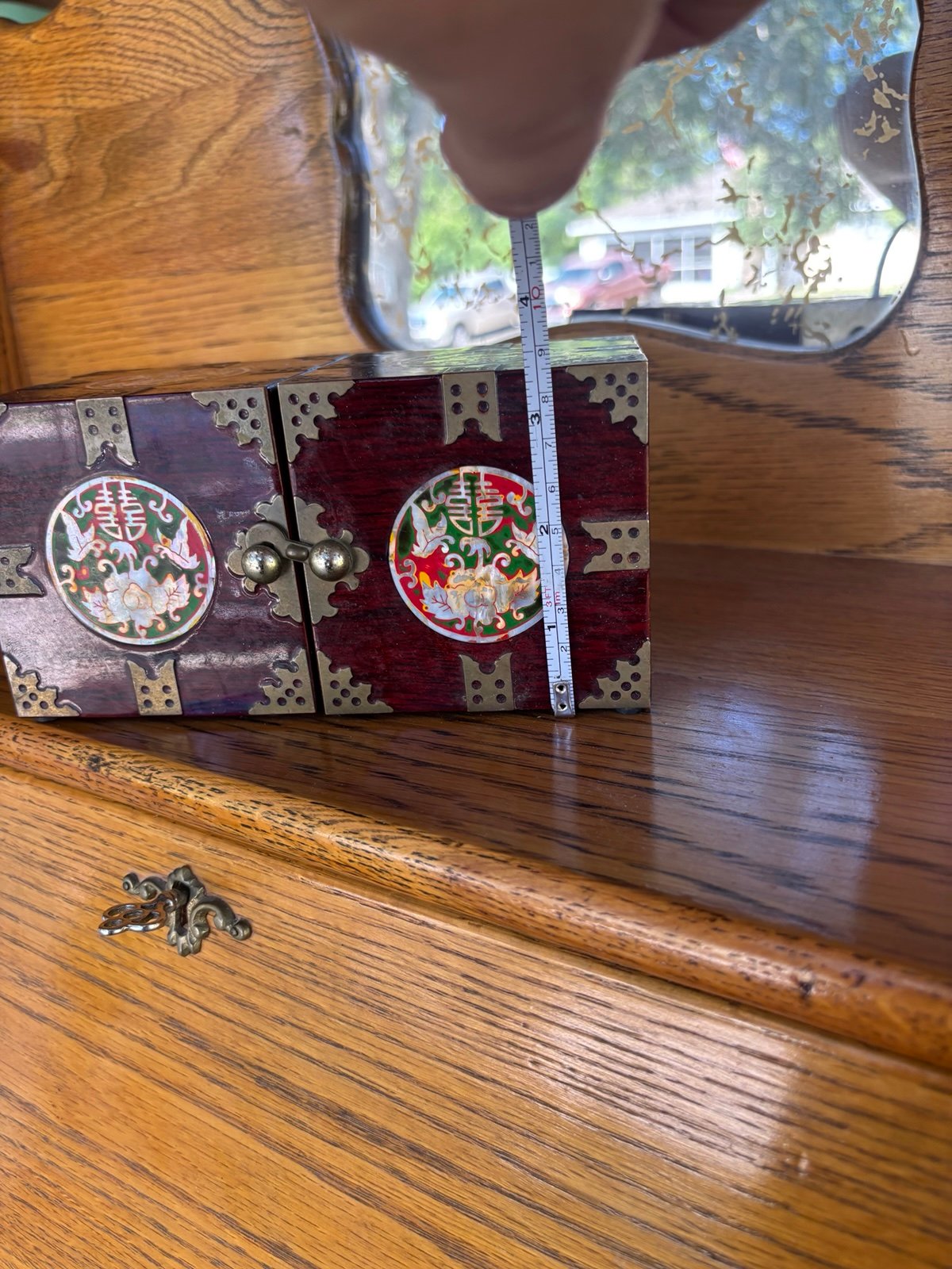 Old Korean Vanity / Jewelry Box with Brass Trim & Inlaid …beautiful collection