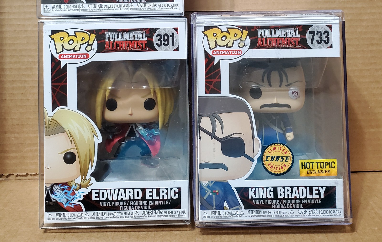 TWO Fullmetal Alchemist Funkos Edward & King Bradley Chase