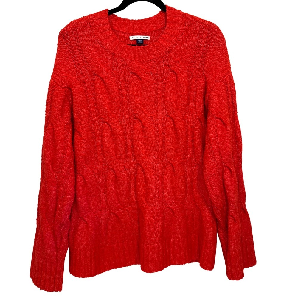 American Eagle Cable Knit Sweater Size S COzy Chunky Pullover Winter Holiday