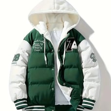 Mens puffer coat-casual men zip-up Jacket woth pockets