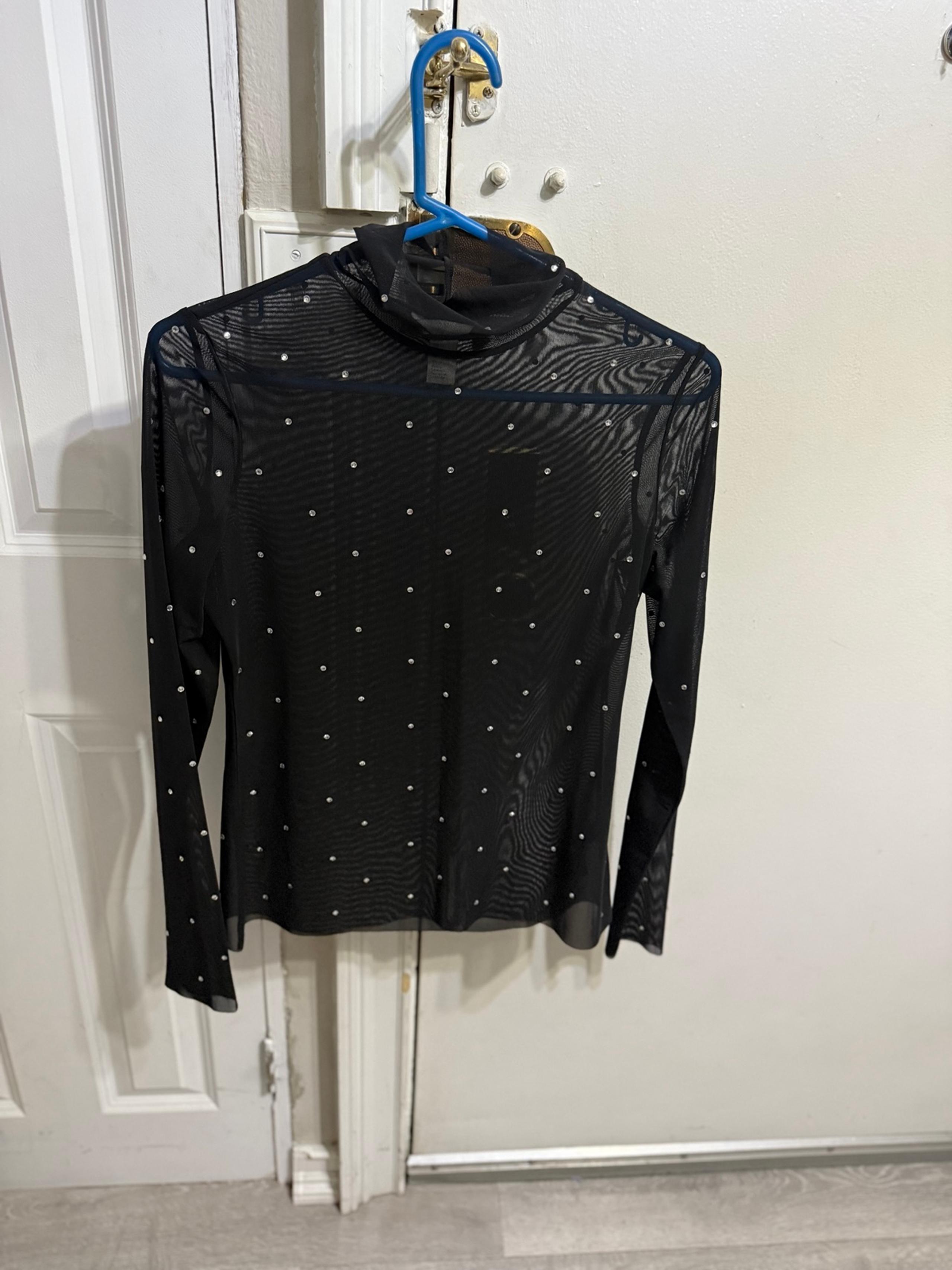 Sheer Rhinestone Turtleneck