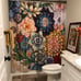 72 x 72 Boho Floral Shower Curtain w/ Hooks Paisley Fancy Bohemian Colorful