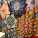 72 x 72 Boho Floral Shower Curtain w/ Hooks Paisley Fancy Bohemian Colorful