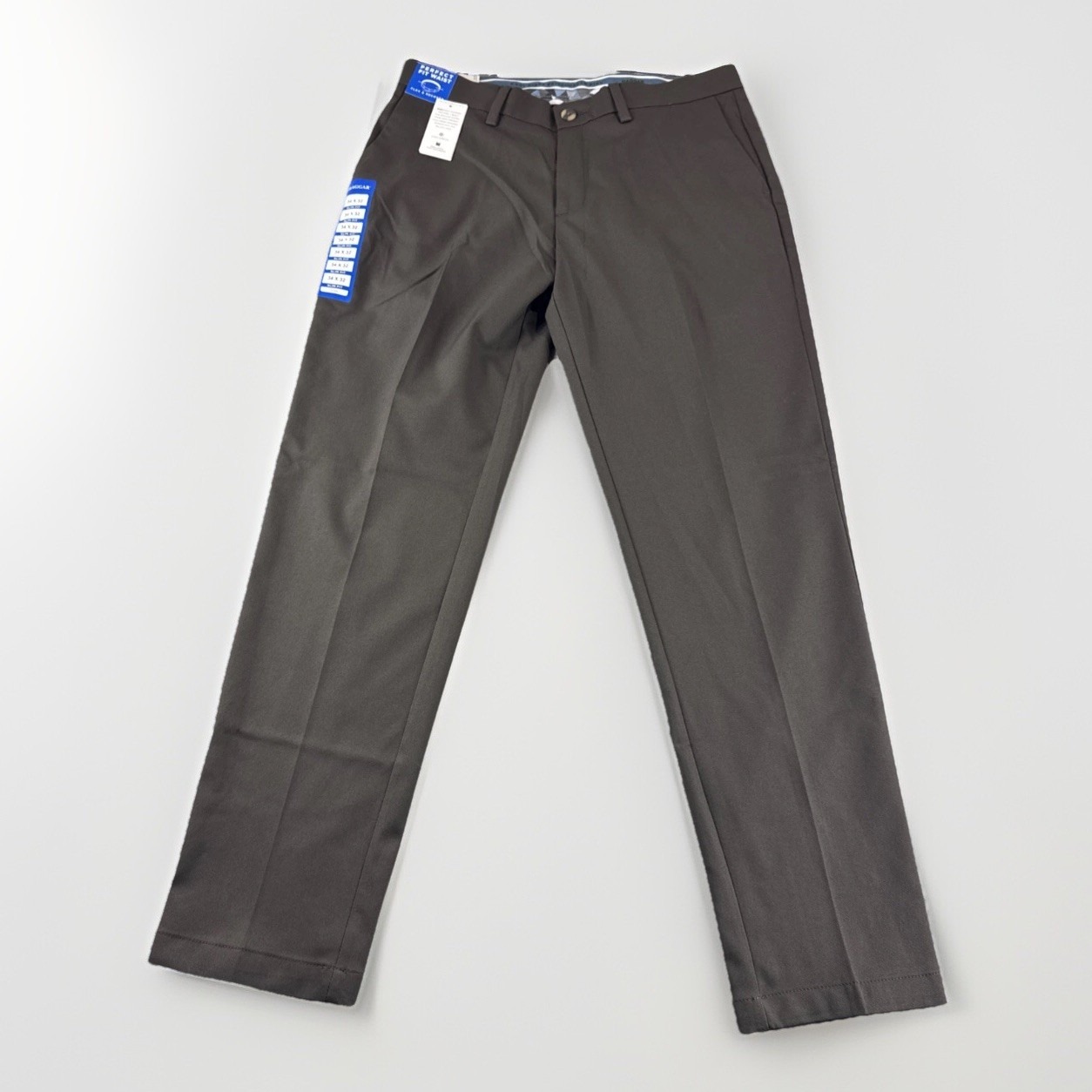 Haggar Cool Right Dress Pants Mens 34x32 Brown Slim Fit Performance Flex Stretch