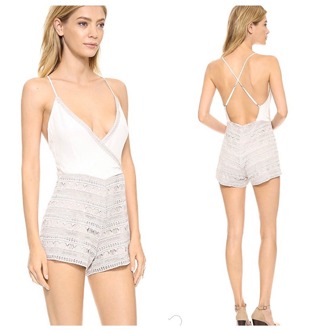 Dolce Vita Womens Creon Lace Detail Halter Neck Romper Dolce Vita Womens Creon Lace Detail Halter Neck Romper