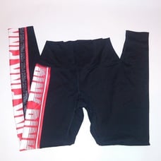 Victoria Secret PINK Leggings Small Black Red High Waist Logo Ultimate Waist Uns