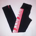 Victoria Secret PINK Leggings Small Black Red High Waist Logo Ultimate Waist Uns