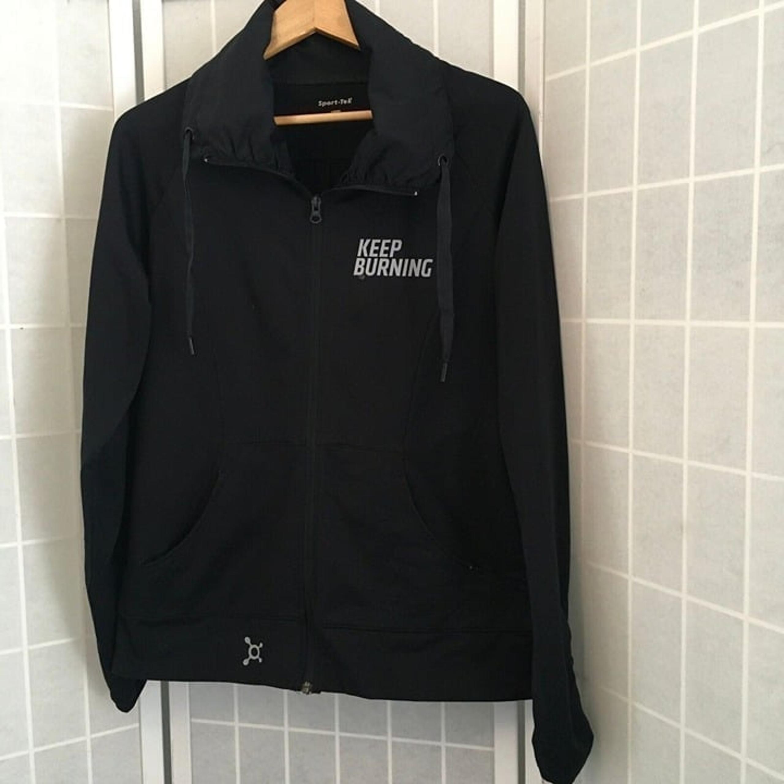 Sport Tek Womens Keep Burning Black Long Sleeve Full Zip Jacket Size Large