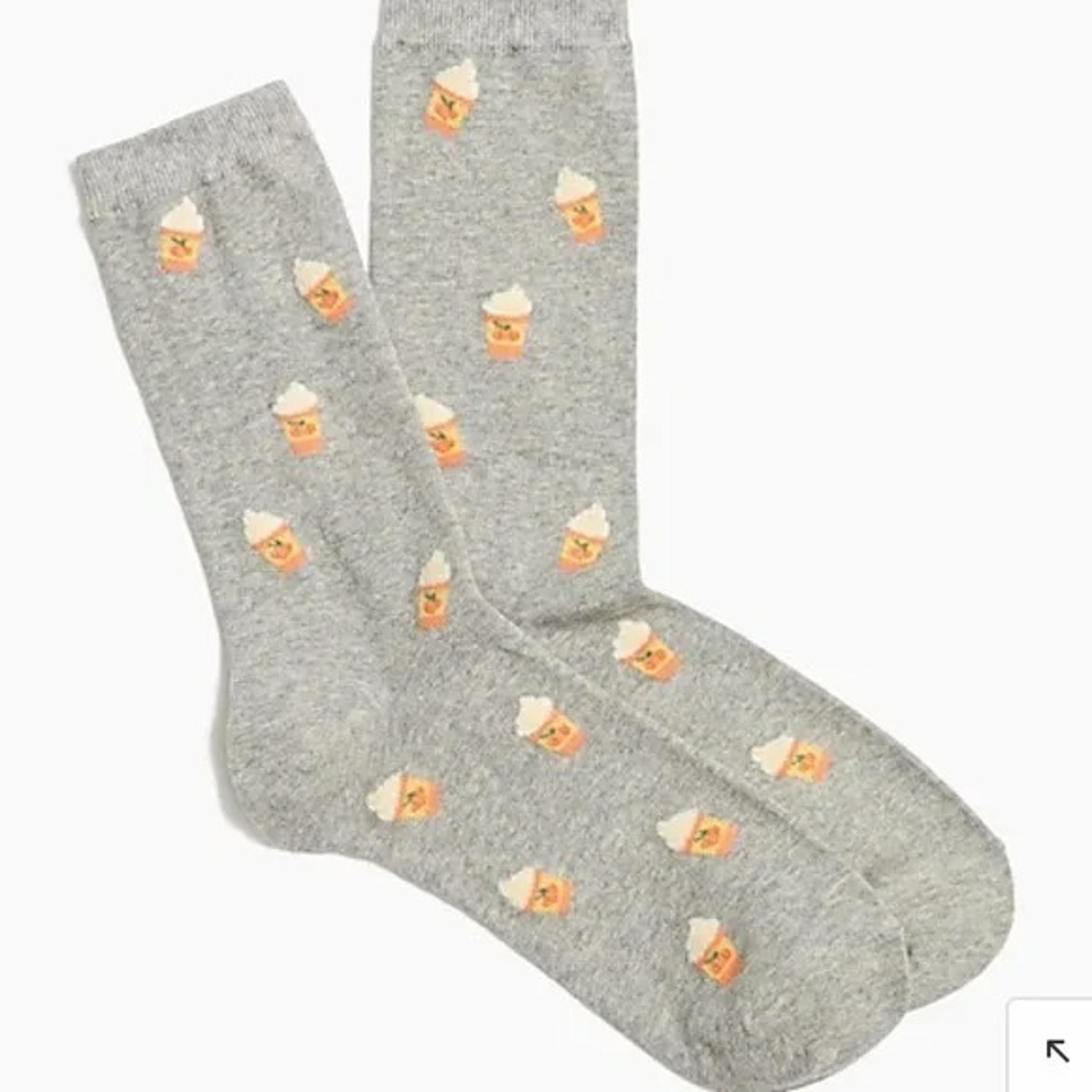 NWT J. Crew Pumpkin Latte Trouser Socks