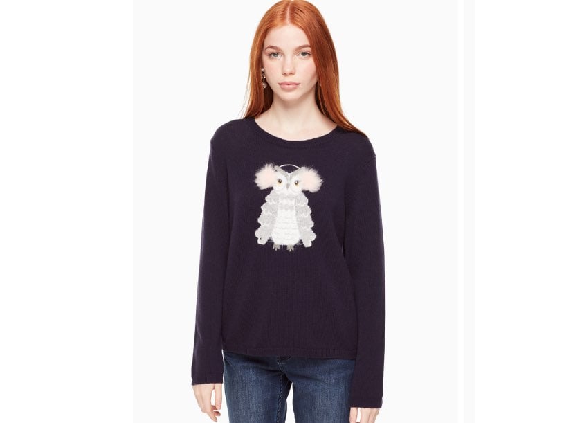 Kate spade owl sweater size L