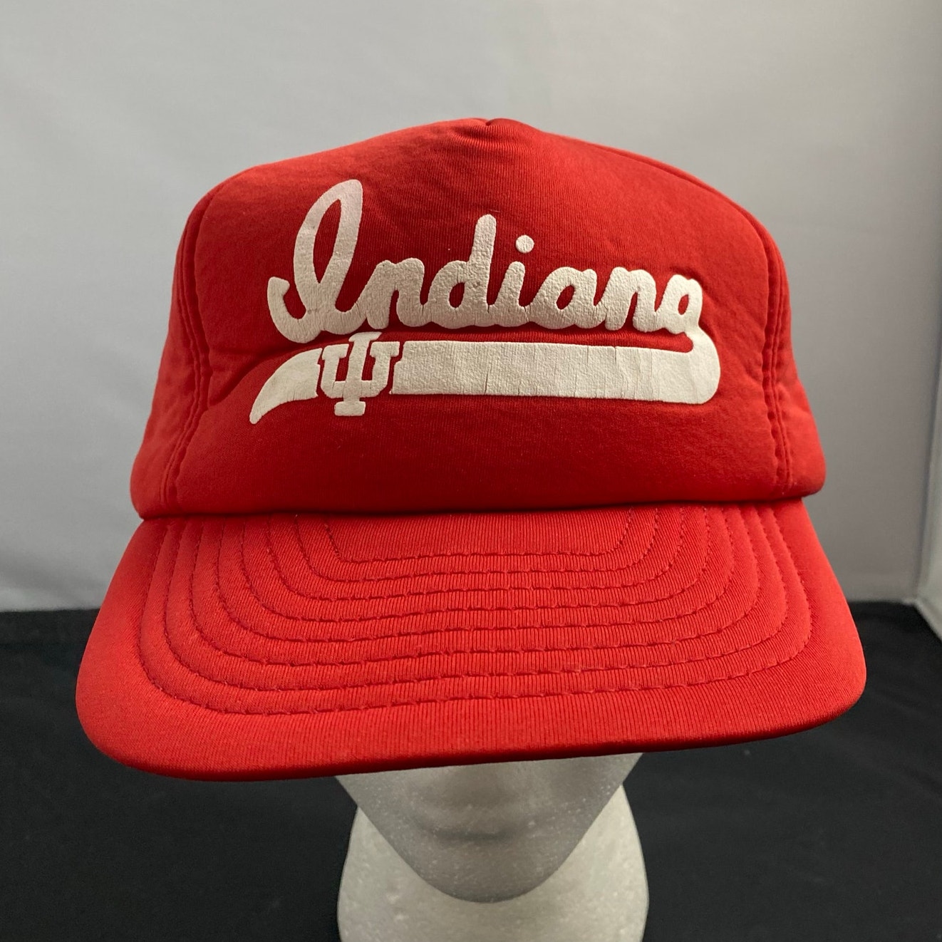 Red & White Indiana Hoosiers San Sun Hat Cap Padded Foam IU Basketball College