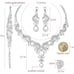 Crystal Necklace Earrings Bracelet Ring Bridal Wedding Party Jewelry Diamond Set