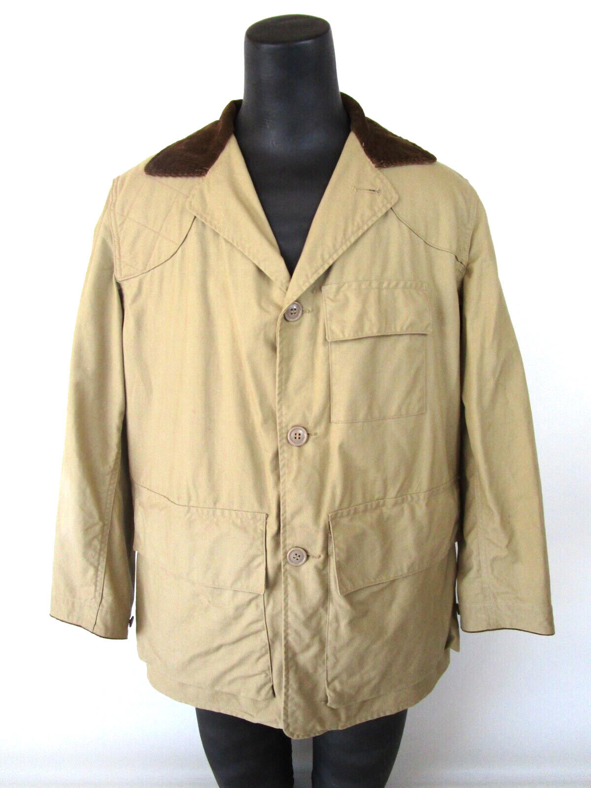 Vtg 1950's Woodfield by Drybak Hunting Shooting Jacket Padded Shouder Corduroy