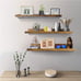 Floating Wall Shelves Set of 3, Brown 24 inch Wall Mounted Storage Shelf