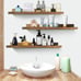 Floating Wall Shelves Set of 3, Brown 24 inch Wall Mounted Storage Shelf