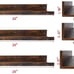 Floating Wall Shelves Set of 3, Brown 24 inch Wall Mounted Storage Shelf